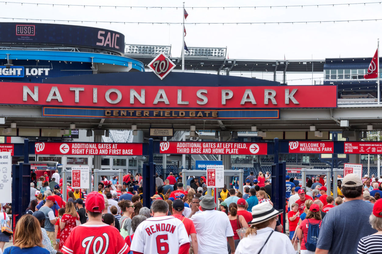 Arriving at the Nationals Baseball Stadium